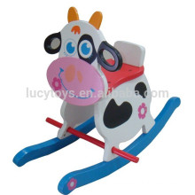 Wooden Animals Cow Baby Kids Rocking Horse Riding on Toy painted